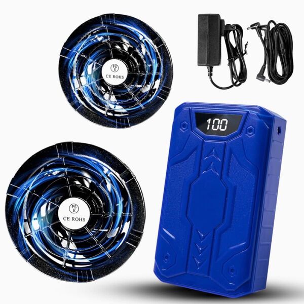 ファン バッテリー セット 40V 30000mAh 空調服 空調作業服 連続20時間 6段階風量 空調ファン PSE認証 最新型