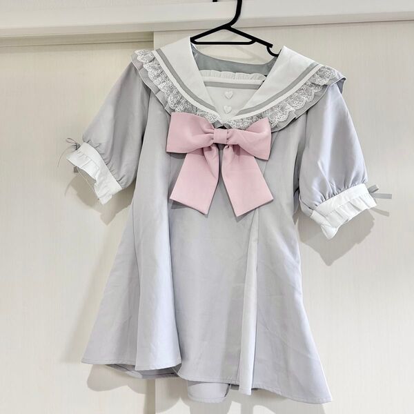 夢展望 ディアマイラブ セーラーレースリボンセットアップ グレー 参戦服