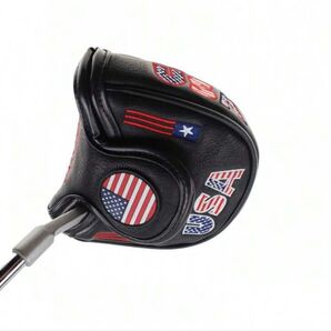<新品>ゴルフパターカバー マレットタイプ 【USA】黒