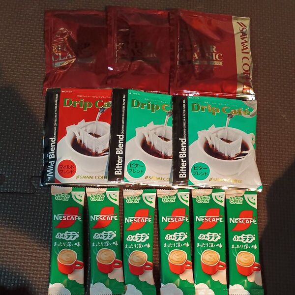 澤井珈琲 ドリップバッグコーヒー6袋 +ネスカフェ ふわラテ6袋 まとめ売り