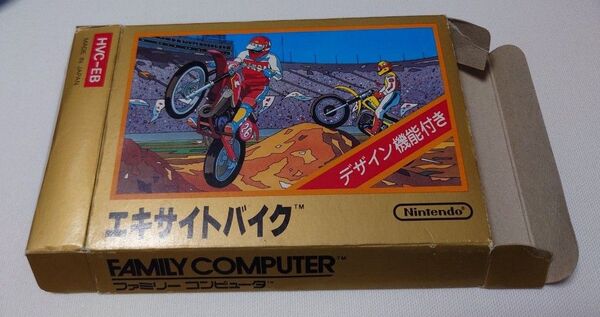 中古 ファミコン ソフト 「 エキサイトバイク 」 後期版 バーコードあり シボ加工 カセット 任天堂 レトロゲーム FC