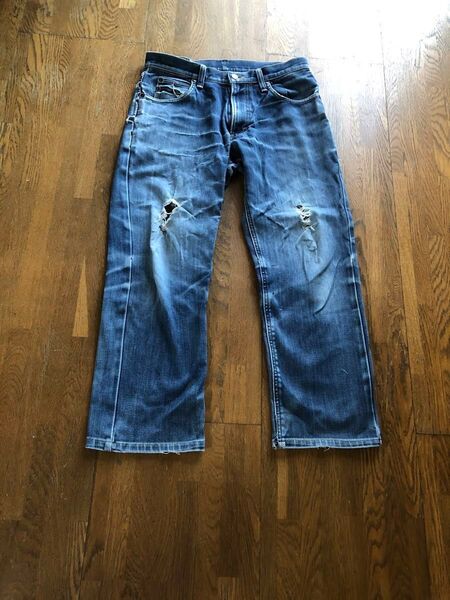 Lee ダメージ加工 ストレートジーンズ