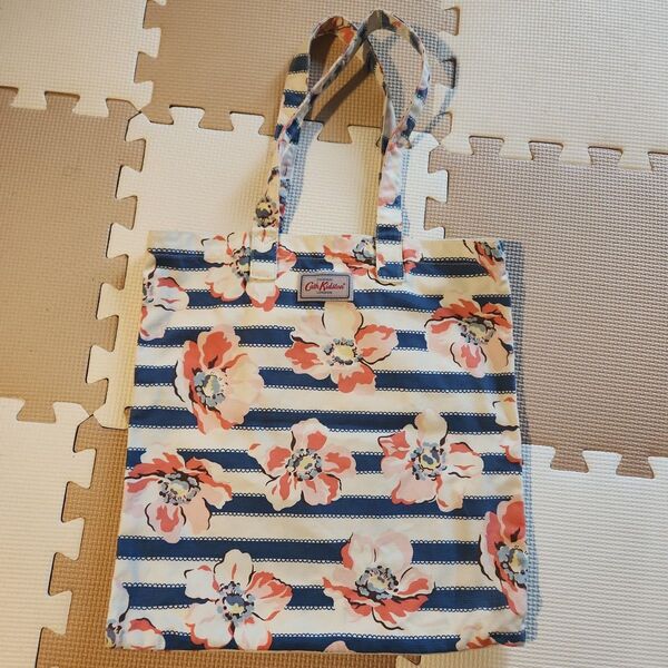 Cath Kidston ボーダー×花柄 コットン トートバッグ