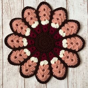 ピンク ハンドメイド クッション マット チェアパッド おざぶ 丸椅子カバー 花座布団 インテリア雑貨