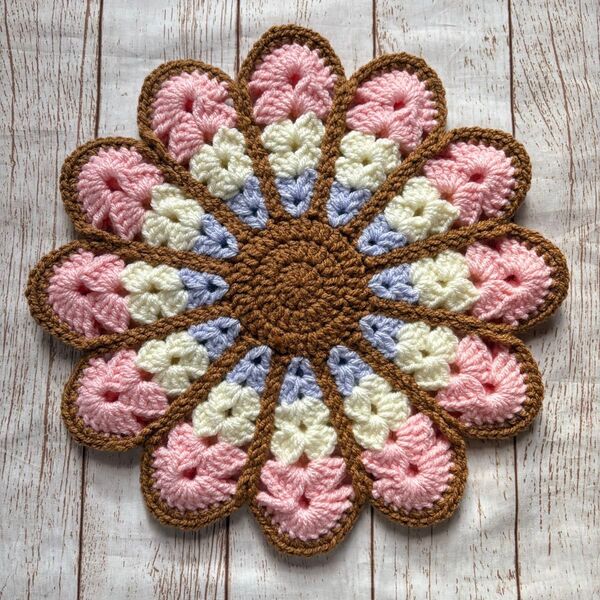 ピンク ハンドメイド クッション 座布団 マット チェアパッド おざぶ 丸椅子カバー 花座布団 インテリア雑貨
