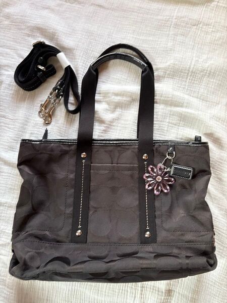 COACH デイジー ナイロン シグネチャー トートバッグ ハンドバッグ コーチ