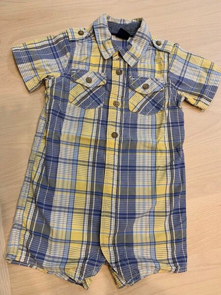 【美品】 baby gap ロンパース チェック柄 80cm 男の子