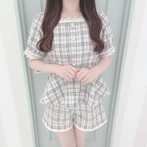evelyn エブリン ツイードビジューセットアップ