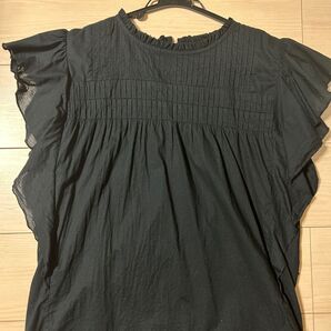 ピンタックフレアコットンブラウス
