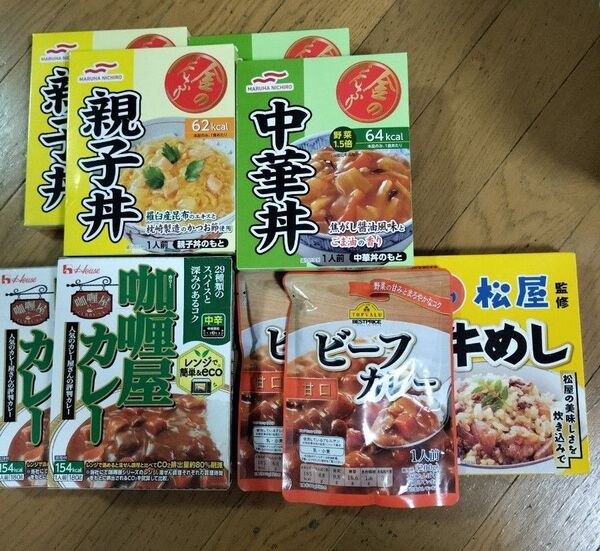 新品 マルハニチロ 親子丼中華丼 レトルトカレー 松屋牛めし いろいろセット まとめ売り