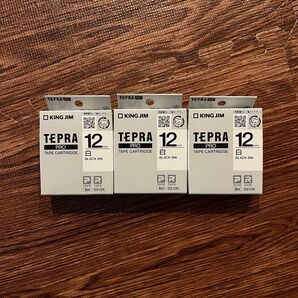 新品テプラテープ 白 12mm 3個セット