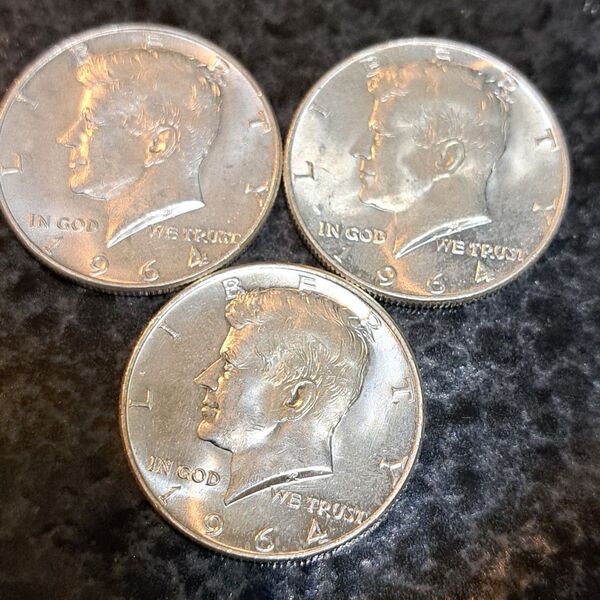 1964年ケネディハーフダラー銀貨 品位SV900 アメリカコイン 外国コイン アメリカ銀貨