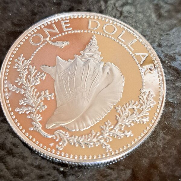 1974年バハマ1ドル銀貨 品位SV800 17g バハマコイン 外国銀貨 外国コイン