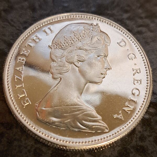 1967年カナダ1ドル銀貨 品位SV800 23g カナダコイン 外国コイン カナダ銀貨