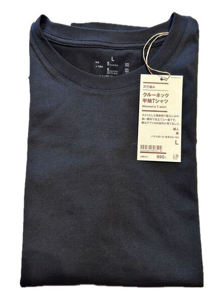 無印 クルーネック半袖Tシャツ ブラック