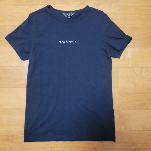 TO★b. by agnis b.トゥービーバイアニエスベー ブラックTシャツ 38M