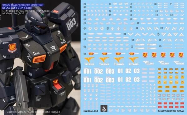 HG 1/144 ジム・クゥエル用水転写式デカール 他社製 ガンダム ガンプラ プラモデル