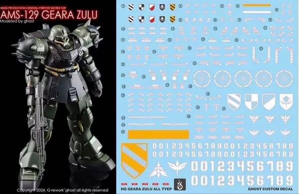 HG 1/144 AMS-129 ギラ・ズール用水転写式デカール 他社製 ガンダム ガンプラ プラモデル