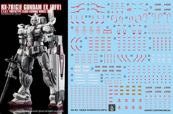 HG 1/144 ガンダムEX (復讐のレクイエム)用水転写式デカール 他社製 ガンダム ガンプラ プラモデル