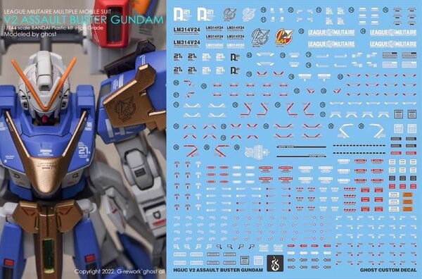 HG 1/144 V2アサルトバスターガンダム 用水転写式デカール 他社製 ガンダム ガンプラ プラモデル