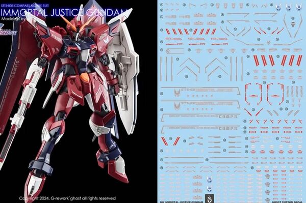 HG 1/144 イモータルジャスティスガンダム用水転写式デカール 他社製 ガンダム ガンプラ プラモデル