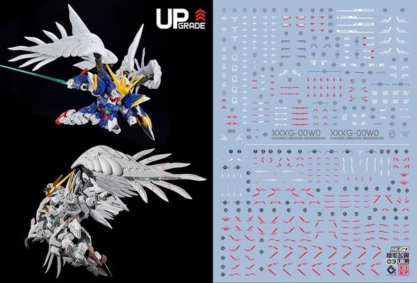 MGSD ウイングガンダムゼロ EW + スノーホワイトプレリュード用蛍光水転写式デカール 他社製 ガンダム ガンプラ MG