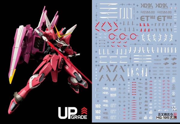 MG 1/100 ジャスティスガンダム用蛍光水転写式デカール 他社製 プラモデル ガンダム ガンプラ