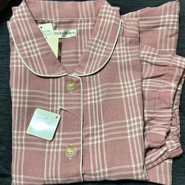 ATELIER BE paris チェックパジャマ ピンク LL 大きいサイズ 新品タグ付き