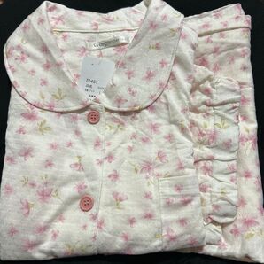 肌ざわりやわらか綿混レディースパジャマ 新品 L