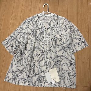 n'Or ノアール Vネック ブラウス 半袖 シャツ