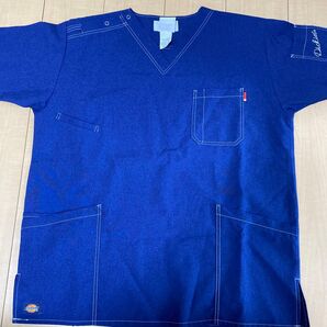 Dickies スクラブ ブルー L