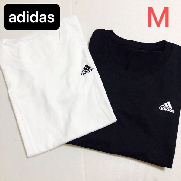 adidas アディダス Tシャツ インナー 白黒 2枚セット アンダーシャツ アンダーウェア M