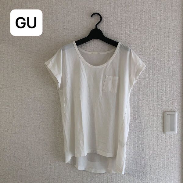 GU ジーユー 白Tシャツ チュニック丈 綿 Mサイズ