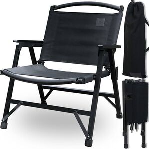BlackishGear 折りたたみブラックウッドチェア 耐荷重120kg
