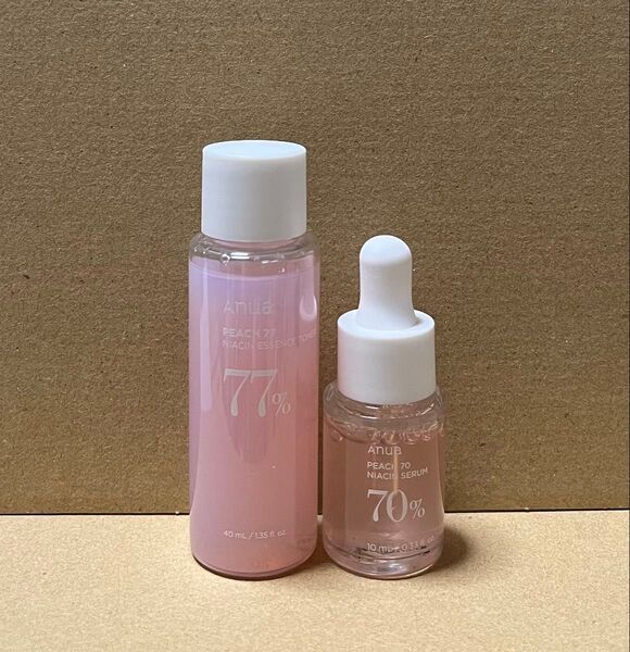 【新品】アヌア 桃77%ナイアシンエッセンストナー40ml、桃70%ナイアシンセラム15ml