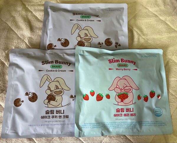 【新品未開封】スリムバニーシェイク Slim Bunny Shake クッキー&クリーム+メリーベリー全15個