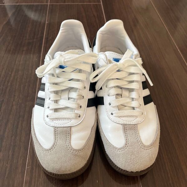 美品 adidas SAMBA スニーカー アディダス ホワイト/ブラック 24cm