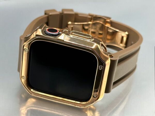 RVアップルウォッチバンド ラバーベルト Apple Watch カバー ケース38 40 41 42 44 45 46 49mm