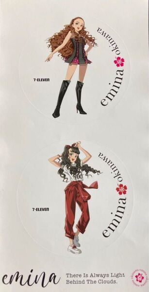 安室奈美恵 エミーナ ステッカー2枚 セブンイレブン 沖縄限定