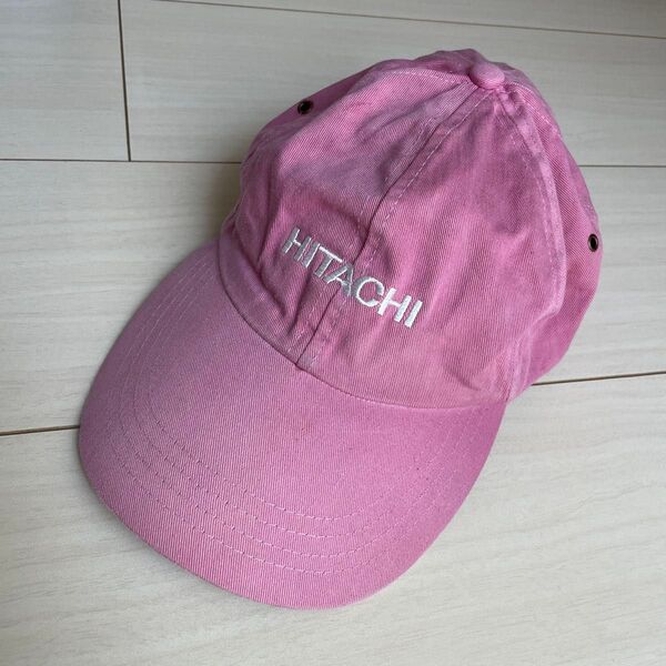 HITACHI 日立 企業ロゴ 会社 グッズ シンプル ピンク キャップ 帽子 企業 日本 メンズ レディース ロゴキャップ