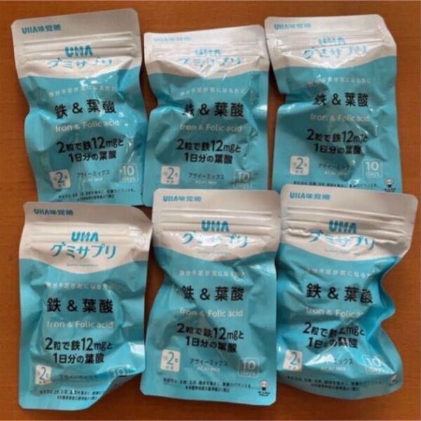 UHA味覚糖 グミサプリ 鉄&葉酸 6袋(60日分)