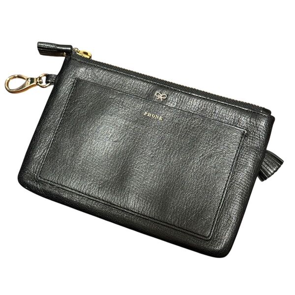 ANYA HINDMARCH アニヤハインドマーチ フラグメントケース 財布 小銭入れ カードケース ブラック レディース