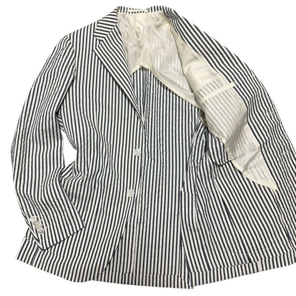 BEAMS F ビームスエフ EASY SUBALPINPO シアサッカーストライプジャケット メンズ 46 Mサイズ相当