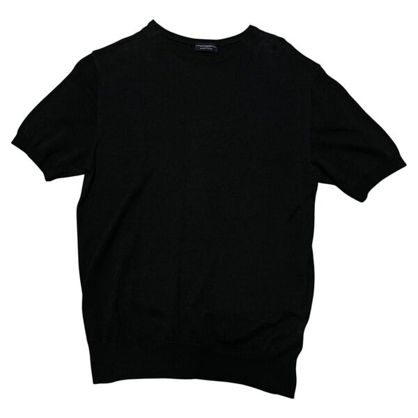 MORGANO モルガーノ BEAMS F別注 LINEN-COTTON CREW NECK KNIT ブラック 46 M相当