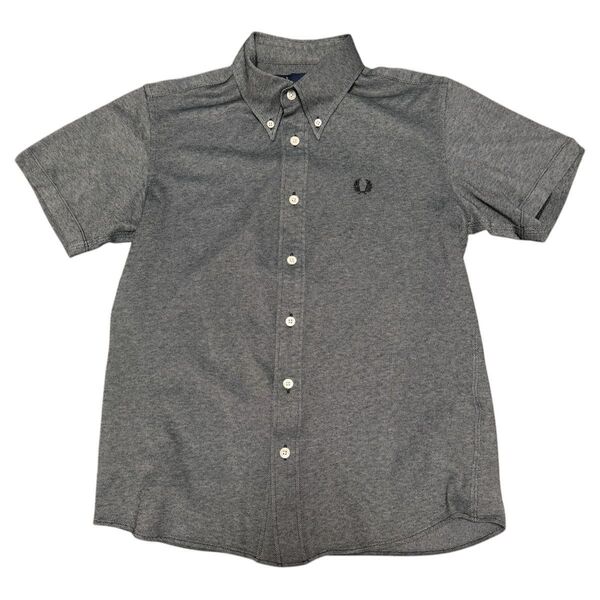 FRED PERRY フレッドペリー ストレッチシャツ 半袖 グレー メンズ サイズS 日本製