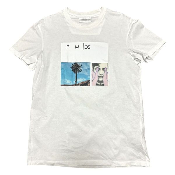 参考定価18,700円 P.M.D.S. ピーエムディーエス TIS 転写プリント 半袖 Tシャツ ホワイト サイズM イタリア製