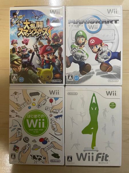 Wii ソフト4本まとめ売り スマッシュブラザーズX マリオカートWii 他