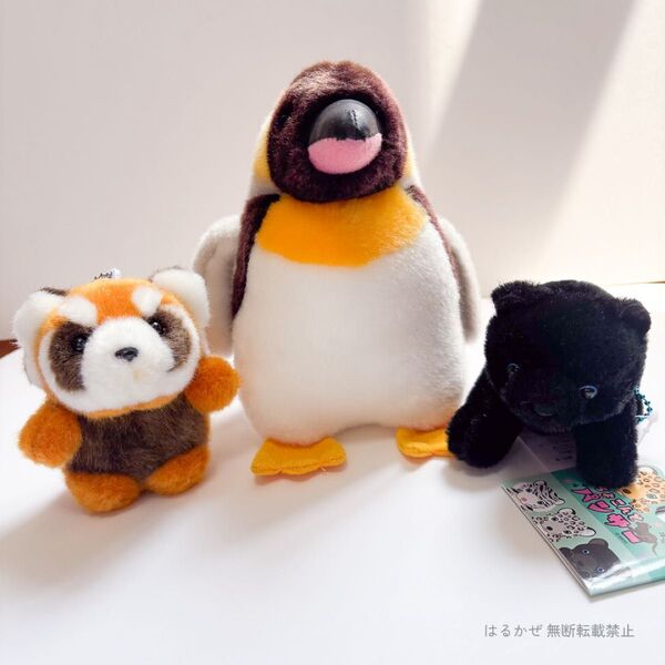 アニマルぬいぐるみ 3点セット★ペンギン・レッサーパンダ・ジャガー クロヒョウ