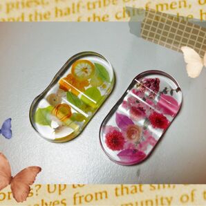 アクリル 箸置き 花柄