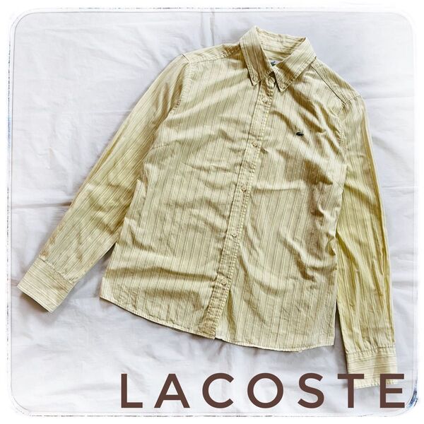 LACOSTE ラコステ 長袖 シャツ ストライプ 長袖シャツ コットン トップス中古